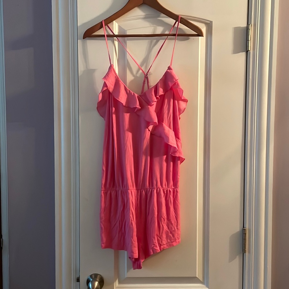 Betsey Johnson Pink Ruffle Sleep Romper